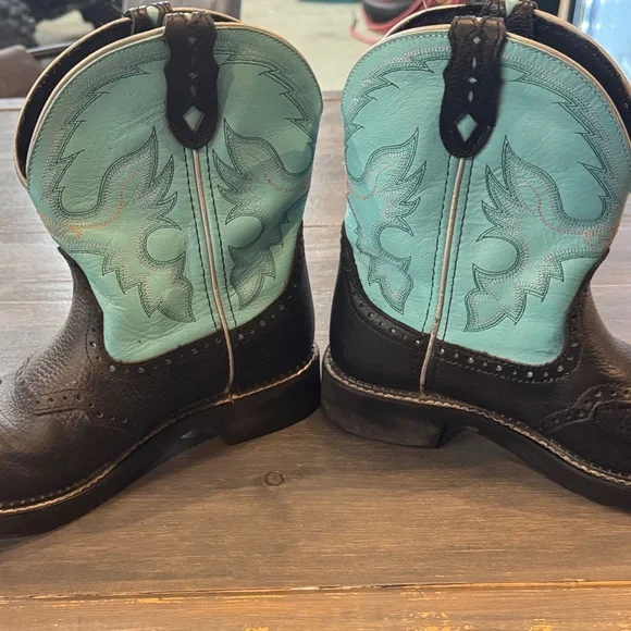 Justin Boots Black Western Footwear - Picture 4 of 4